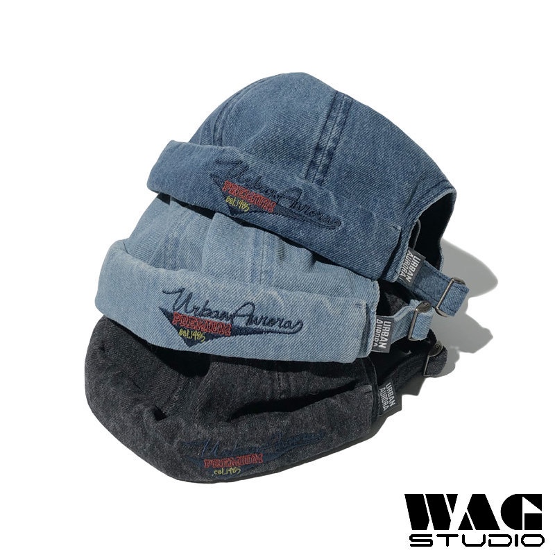 Mũ Thủy Thủ Denim Mikihat Cổ Điển Không Vành Cho Nam Và Nữ