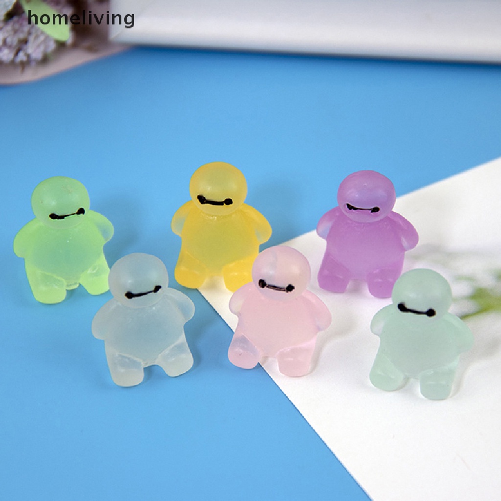 Bộ 2 Mô Hình Baymax Mini Bằng Nhựa Phát Quang Trang Trí Bảng Điều Khiển Xe Hơi