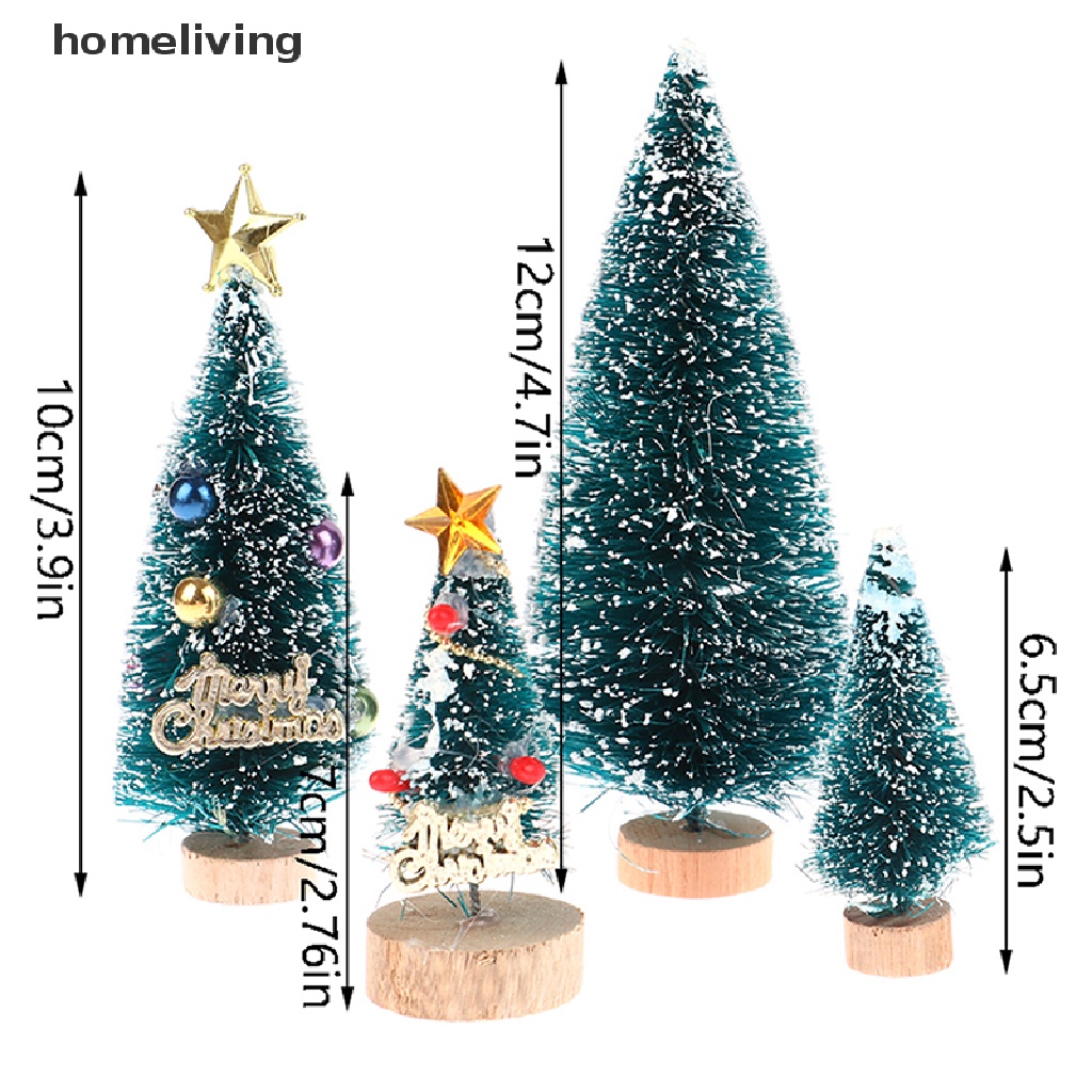 Set 4 Cây Thông Giáng Sinh Mini Tỉ Lệ 1: 12 Dùng Để Trang Trí Nhà Búp Bê