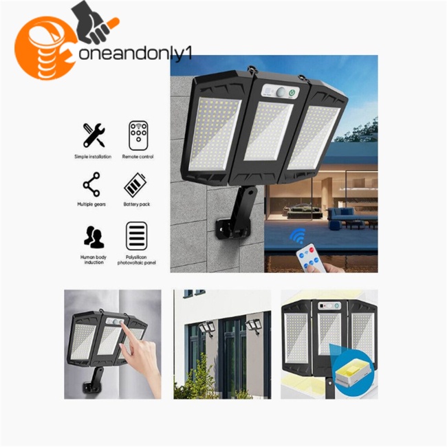 [COD] [COD] [COD] 990000Đèn Led Gắn Tường Dùng Năng Lượng Mặt Trời 3 Chế Độ Điều Khiển Từ Xa Tiện Dụng