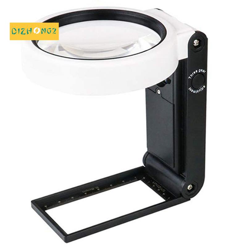 Kính Lúp Phóng Đại 6X 25X Có Đèn Led Và Giá Đỡ Rảnh Tay Tiện Dụng