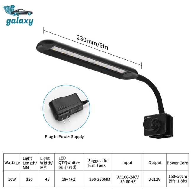 Galaxy Đèn Led Kẹp 3 Chế Độ 3h / 6h / 12h Cho Bể Cá Cảnh