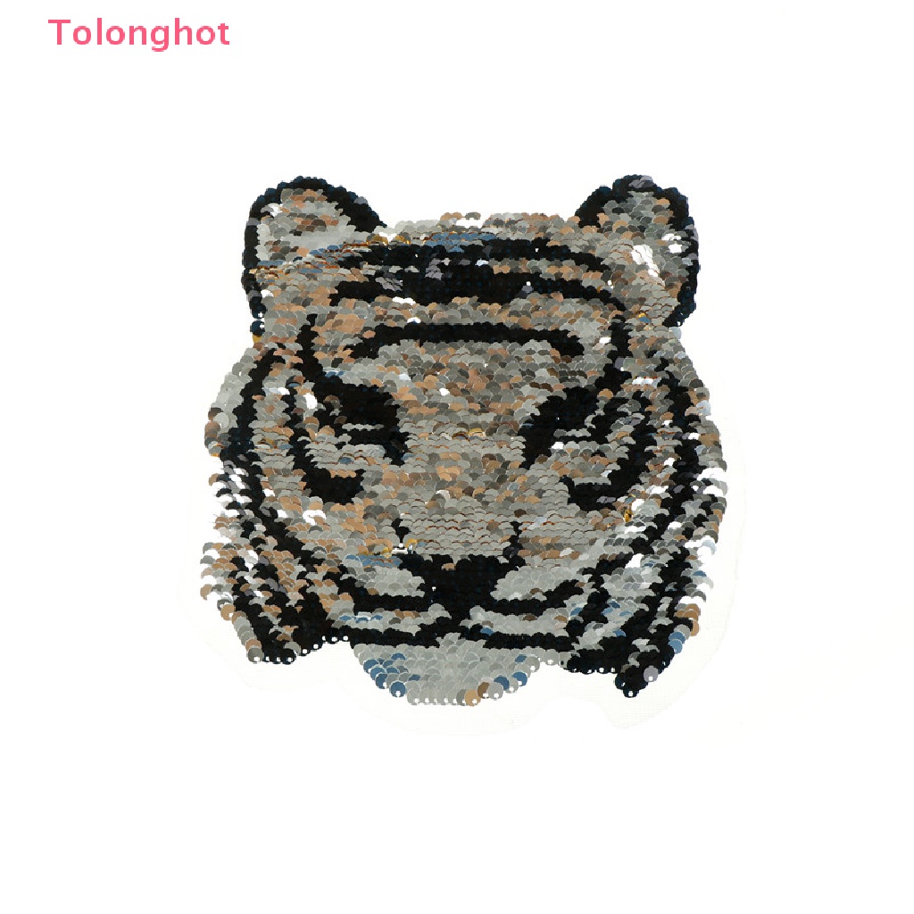 Tolonghot &gt; Miếng Dán Ủi Thêu Hình Hổ Đính Kim Sa Có Thể Đảo Ngược Thay Đổi Màu Sắc
