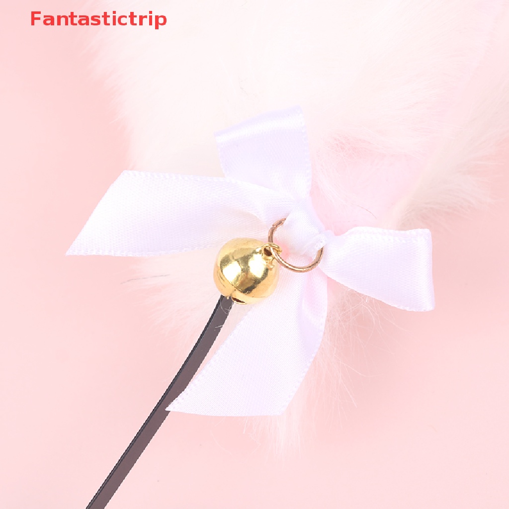 1 Cặp Vòng Cổ / Băng Đô Tai Mèo Bằng Lông Nhung Đính Chuông / Nơ Dễ Thương Xinh Xắn Cho Bạn Gái