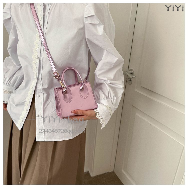 ✨Giảm Giá Hot Sale!✨Túi Da Đeo Chéo Mini Hình Vuông Màu Vàng / Bạc Phong Cách Hàn Quốc Độc Đáo Thời Trang Cho Nữ