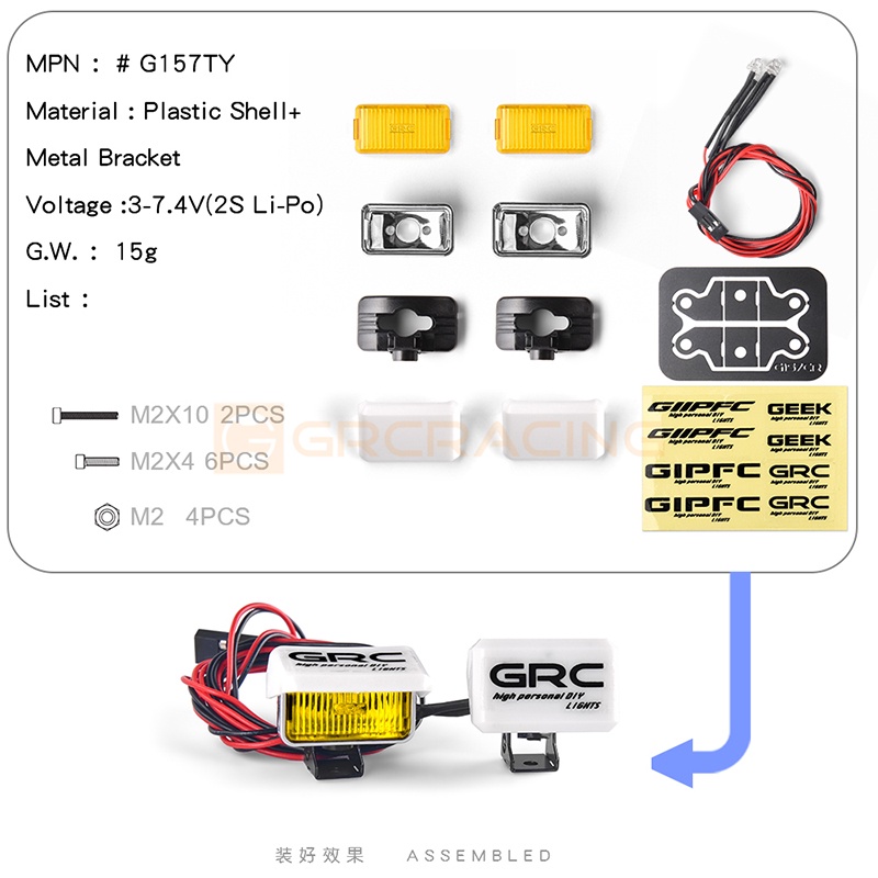 1 Bộ Đèn Pha LED Cho Xe Điều Khiển Từ Xa Traxxas TRX4 Defender Bronco TRX6 G63 AXIAL SCX10 RC4WD D90 1 / 10