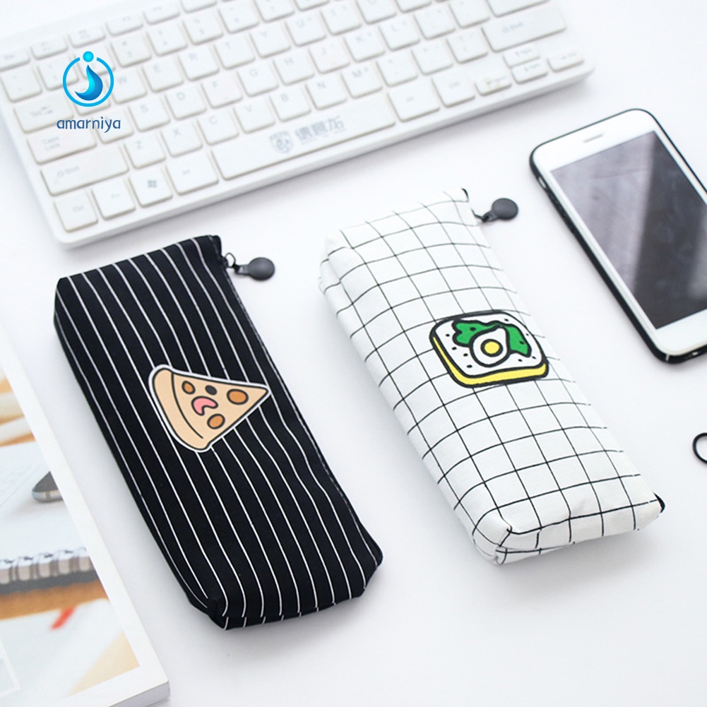 Túi Đựng Bút Bằng Vải Canvas Hình Thức Ăn Dễ Thương Sáng Tạo