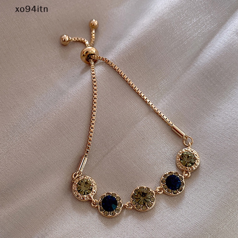 Vòng Tay Đính Đá Zircon Có Thể Điều Chỉnh Kỷ Niệm Hàn Quốc Cho Nữ