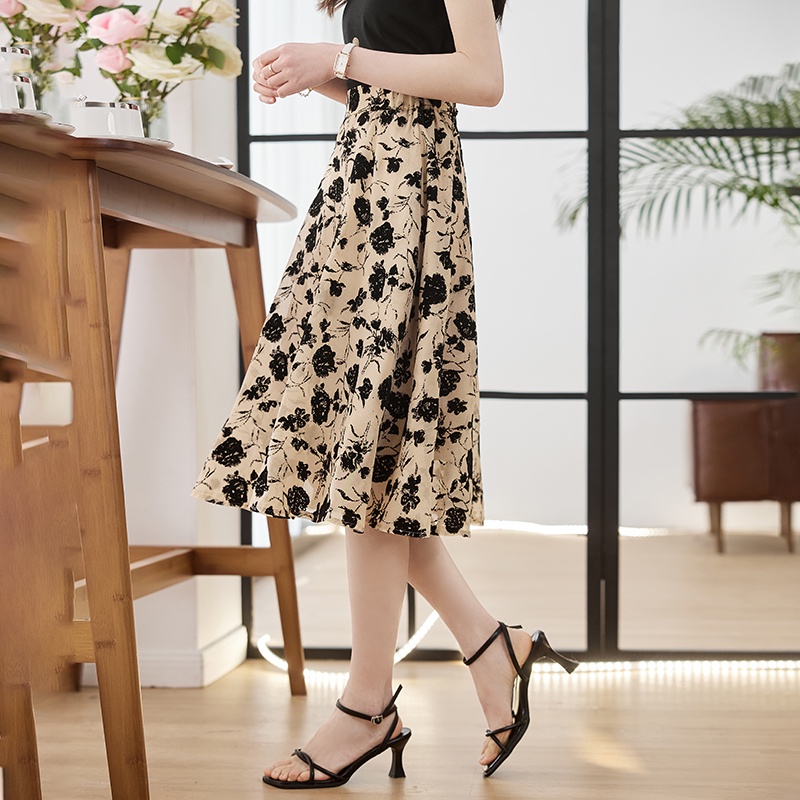 Đầm Hoa Hồng Dáng Dài Vừa Vặn Đa Năng Phong Cách Pháp Cổ Điển Mẫu Mới 2023 Thời Trang Xuân Thu Dành Cho Bạn Nữ FF