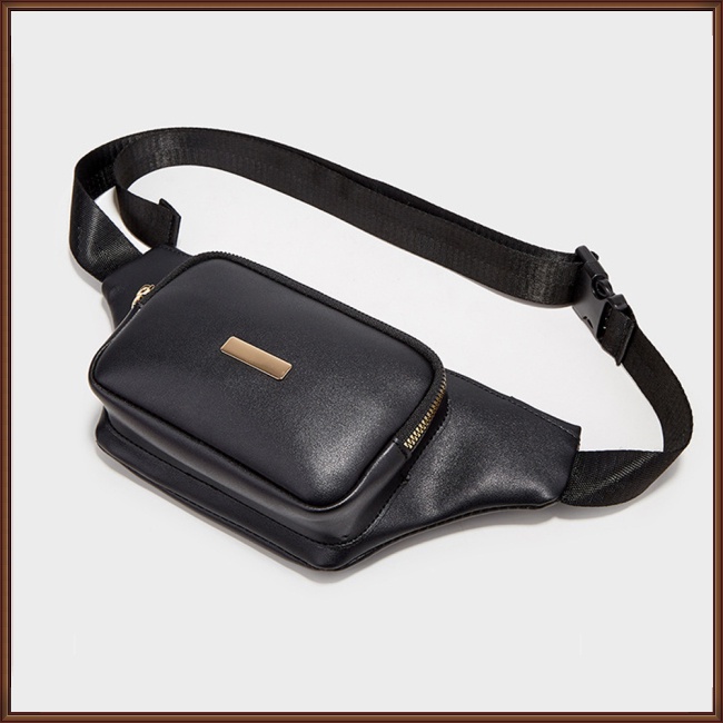 Túi Đeo Hông Bằng Da Nhân Tạo Màu Trơn Đa Năng Thời Trang Cho Nữ