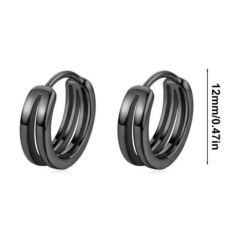 Bông Tai Tròn Nhiều Lớp Phong Cách Hip Hop Punk Cho Nam