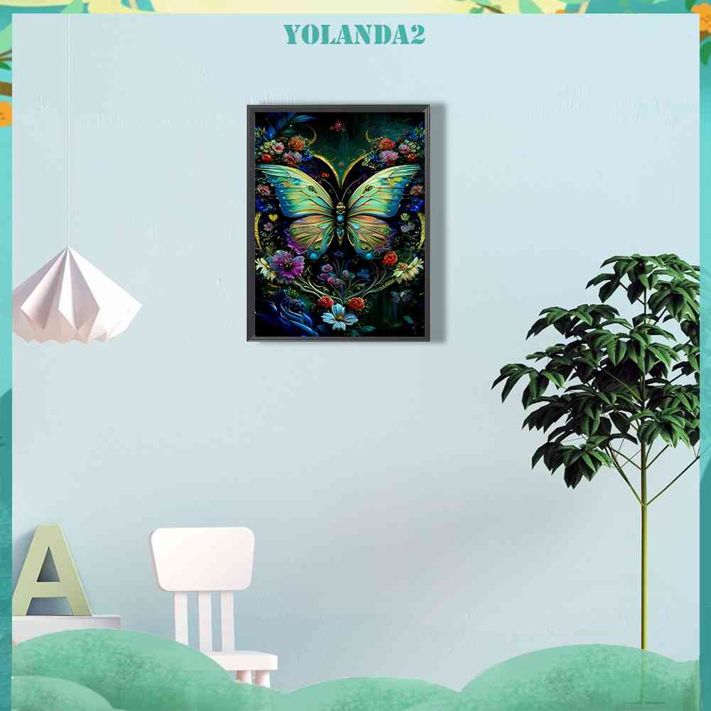 Tranh Đính Đá Kim Cương Toàn Bộ 5D DIY Hình Vẽ Hoa Bướm