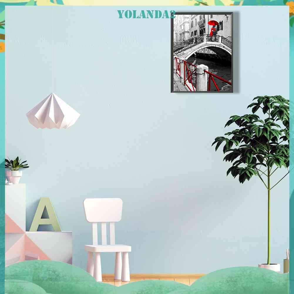 Tranh Đính Đá Kim Cương Toàn Bộ 5D DIY Hình Cây Cầu Tình Nhân Trang Trí Nhà Cửa