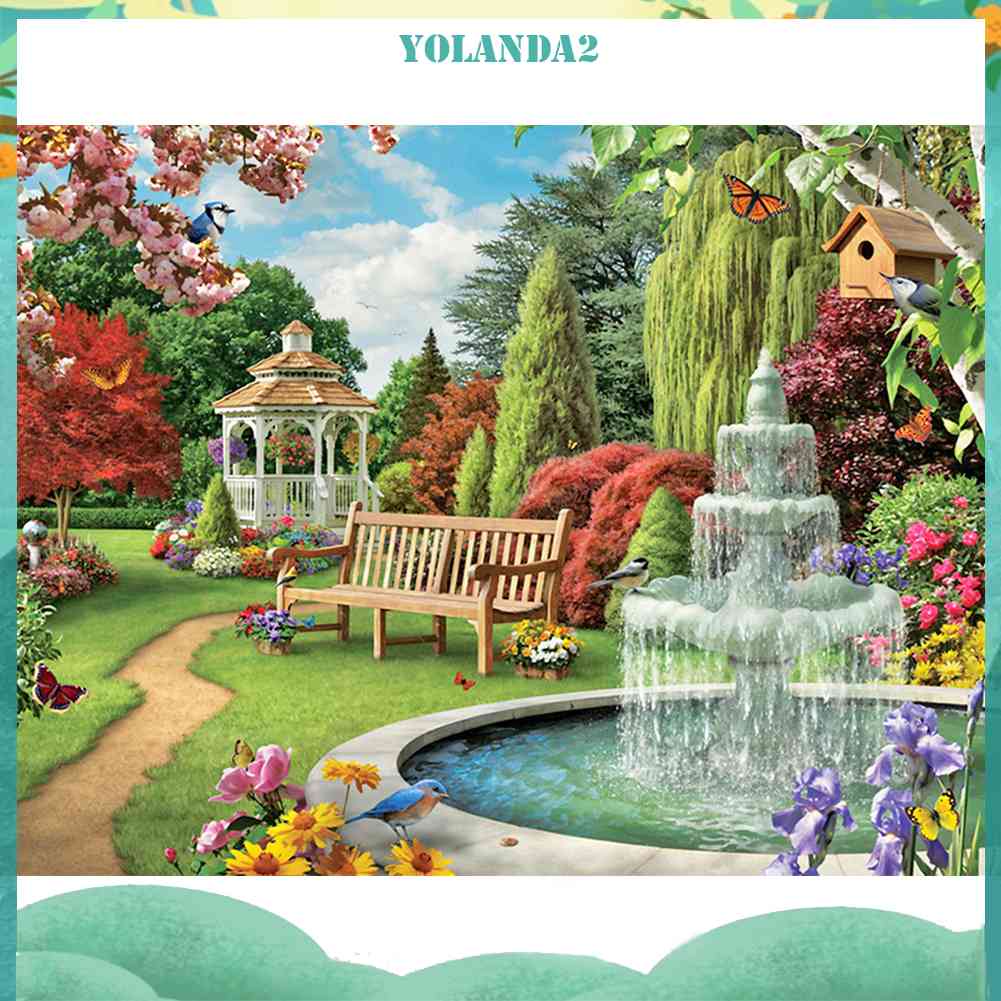 Tranh Đính Đá Kim Cương Toàn Bộ 5D DIY Hình Khu Vườn