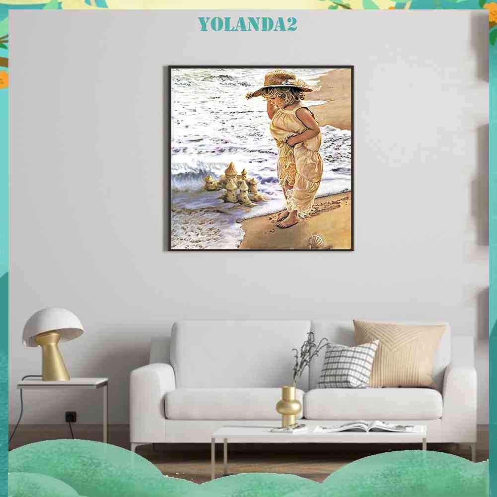 Tranh Đính Đá Kim Cương Toàn Bộ 5D DIY Hình Vẽ Cô Gái Trang Trí Nhà Cửa