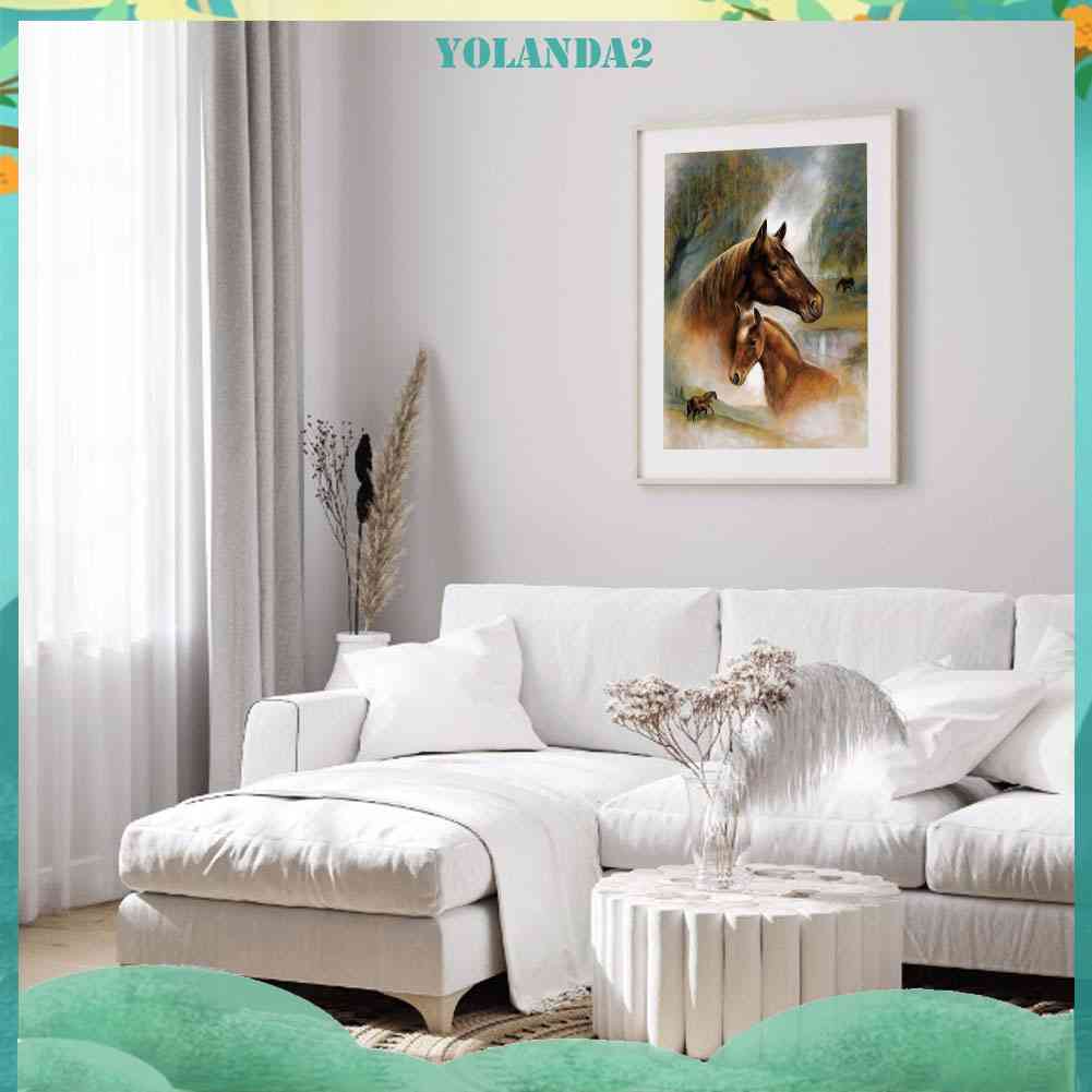 Tranh Đính Đá Kim Cương Toàn Bộ 5D DIY Hình Vẽ Ngựa Prairie