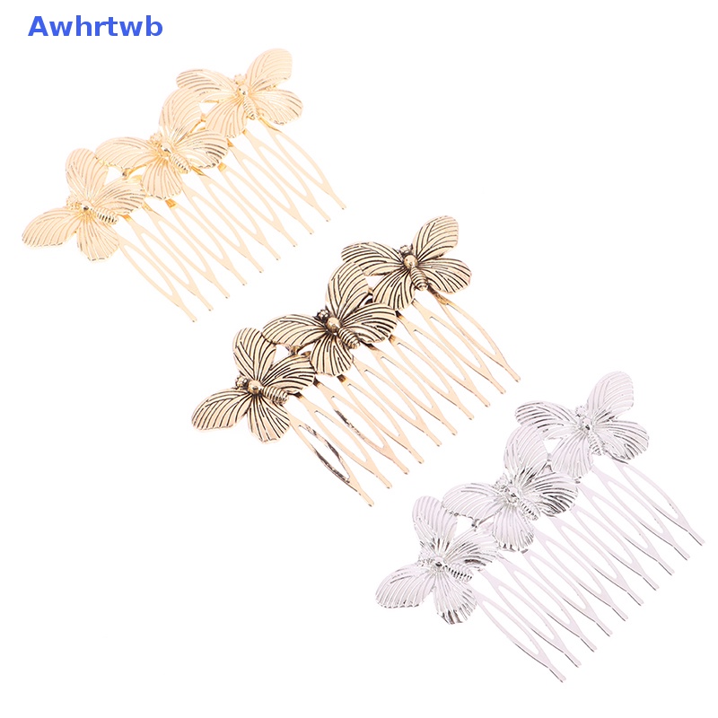 Trâm Cài Tóc Kim Loại Hình Bướm Phong Cách Vintage Thanh Lịch Cho Nữ Mới