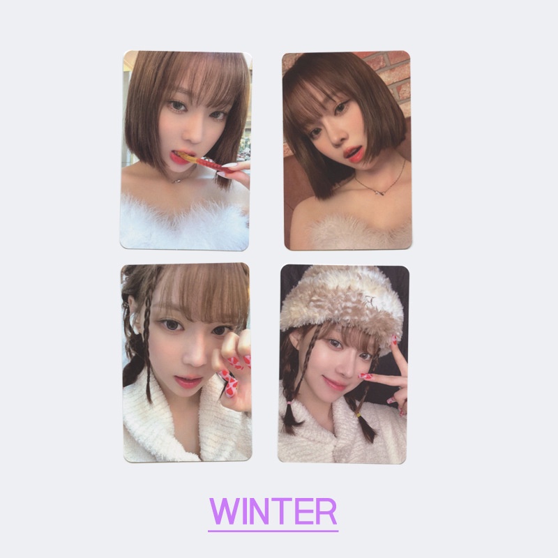 4-16 Cái / bộ PINK CHRISTMAS PhotocardsNING KARINA GISELLE WINTER Lomo Cards Kpop Bưu Thiếp Hàng Có 