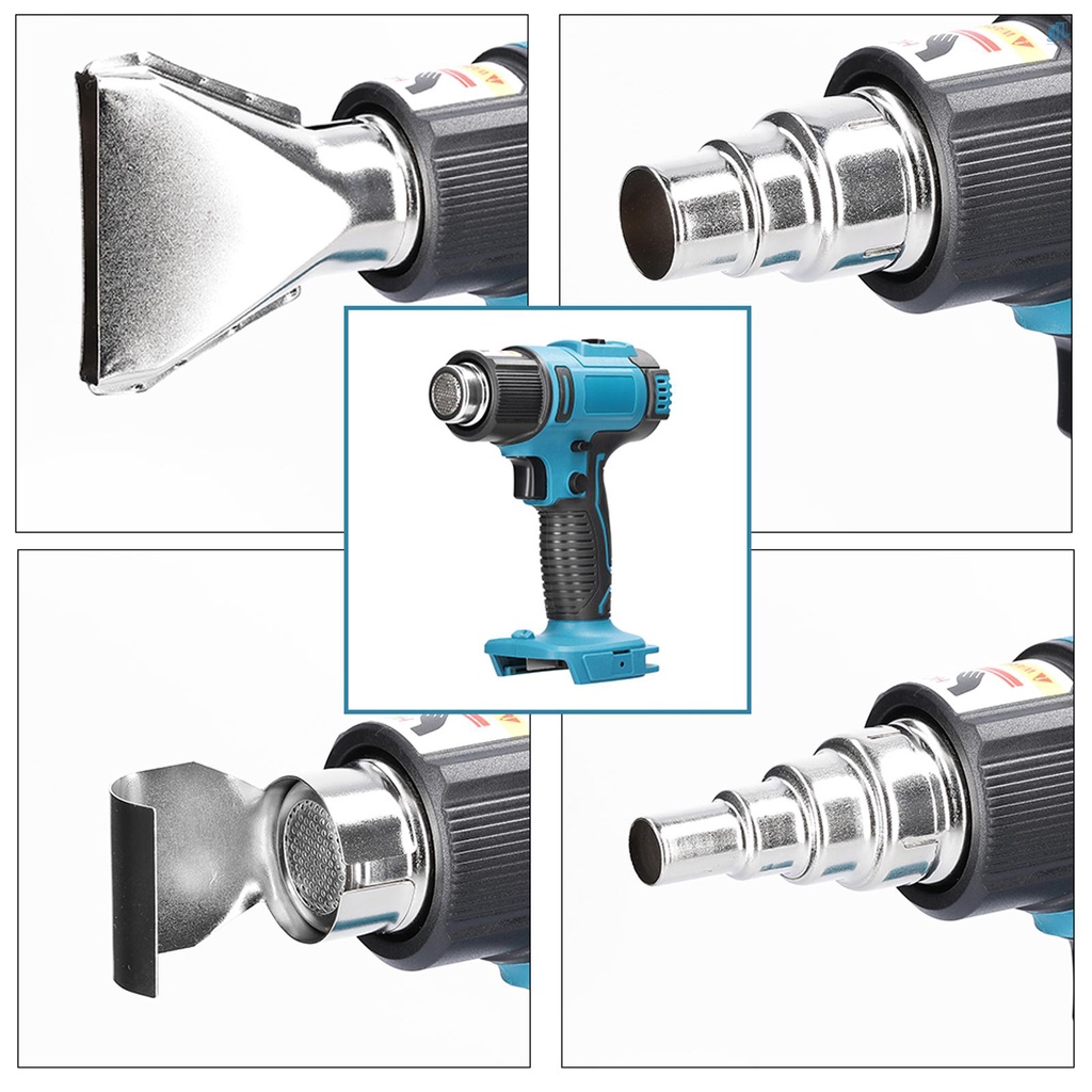 Máy Phát Nhiệt Kỹ Thuật Số Cầm Tay (S2Vn) Có Thể Sạc Lại 50-3000°C Công Cụ Điều Chỉnh Nhiệt Độ Điện Điều Chỉnh Được Với 4 Đầu Phun Tương Thích Với Makita Lit