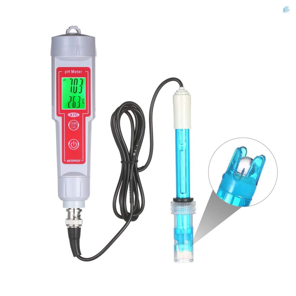 Bút Thử Điện pH 2 Trong 1 Độ Chính Xác Cao Có Màn Hình LCD Hiển Thị