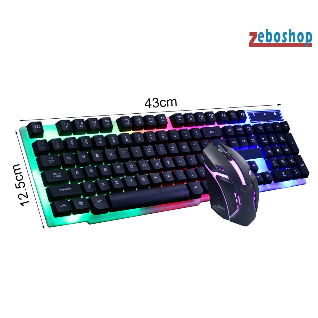 Bộ 2 Bàn Phím Và Chuột GTX300 Có Dây Đèn Nền Bằng Nhựa Dành Cho Máy Tính