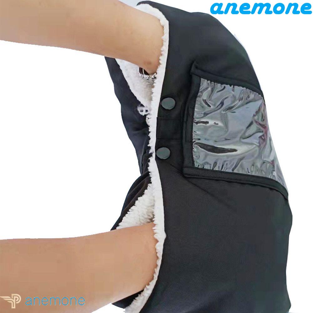 Găng Tay Xe Đẩy Em Bé Không Ngón Bằng Vải Oxford Chống Gió Chống Nước Kèm Vỏ Bọc Điện Thoại