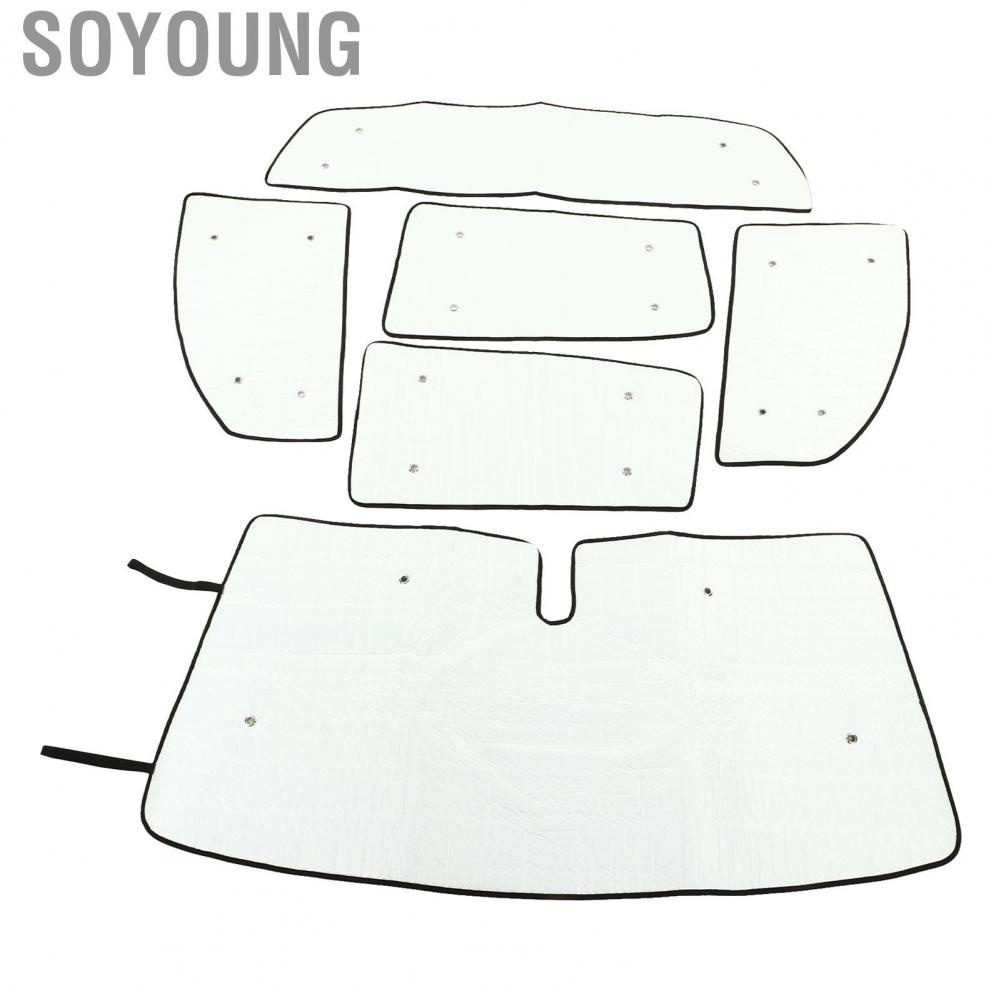 Soyoung Car Sun Visor  Protection Keep Vehicle Cool Double Layer Reflective 210T Material Auto Window Sunshade Aluminum Foil with Suction Cups for XK50 2007-2021