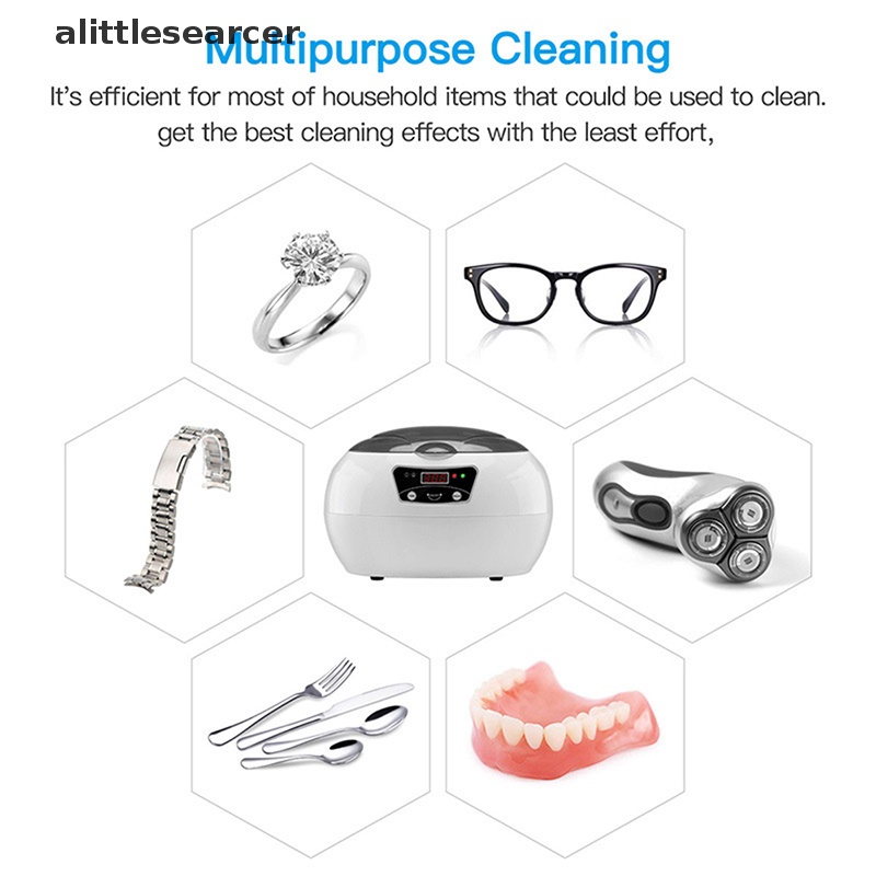 Máy Vệ Sinh Trang Sức Sử Dụng Sóng Siêu Âm 600ML Có Hẹn Giờ