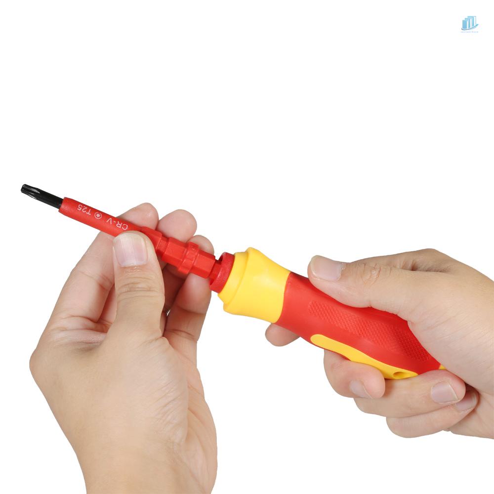 Bộ Tuốc Nơ Vít Cách Điện 7 Trong 1 500V Có Thể Thay Đổi Với Phillips Và Rãnh Để Sửa Chữa