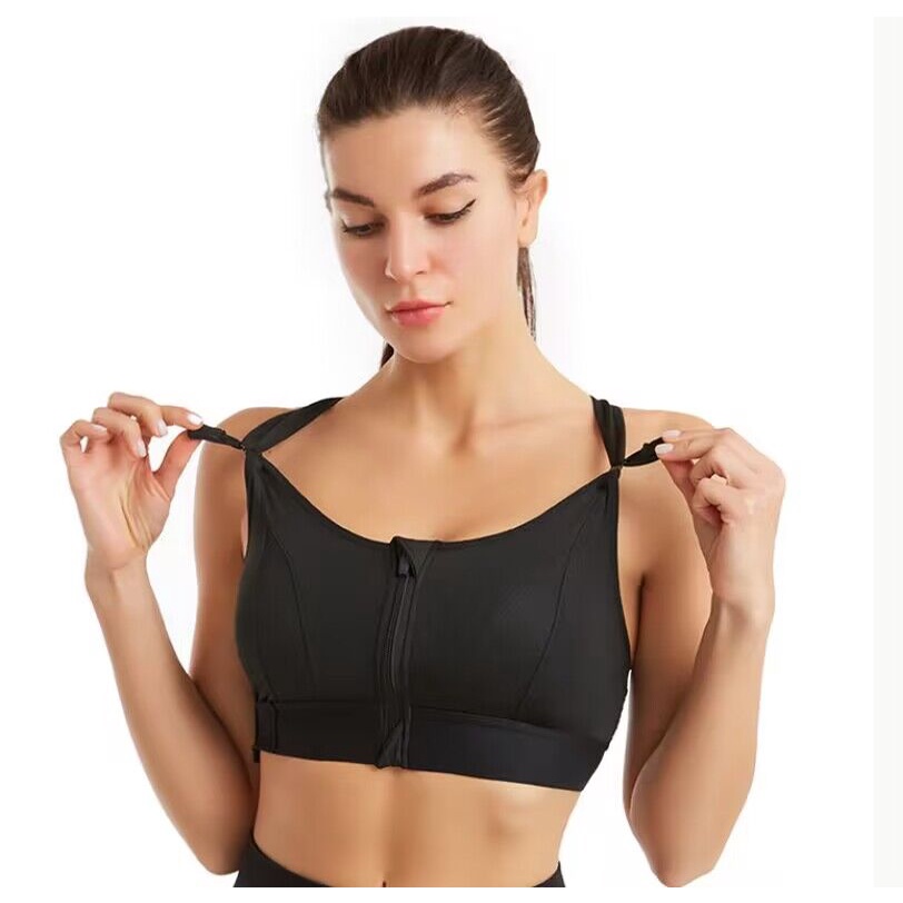 Mới Áo Ngực Thể Thao Khóa Kéo Trước Không Gọng Plus Size S-5XL