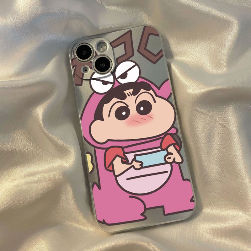 Ốp Điện Thoại Cứng Mạ Bạc Họa Tiết Khủng Long Hoạt Hình Cho iPhone138Pmax 11 714pro