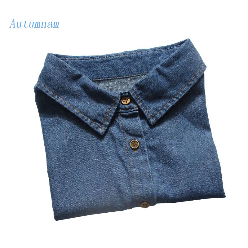 Cổ Áo Sơ Mi Denim Rời Được Thời Trang Dành Cho Nữ