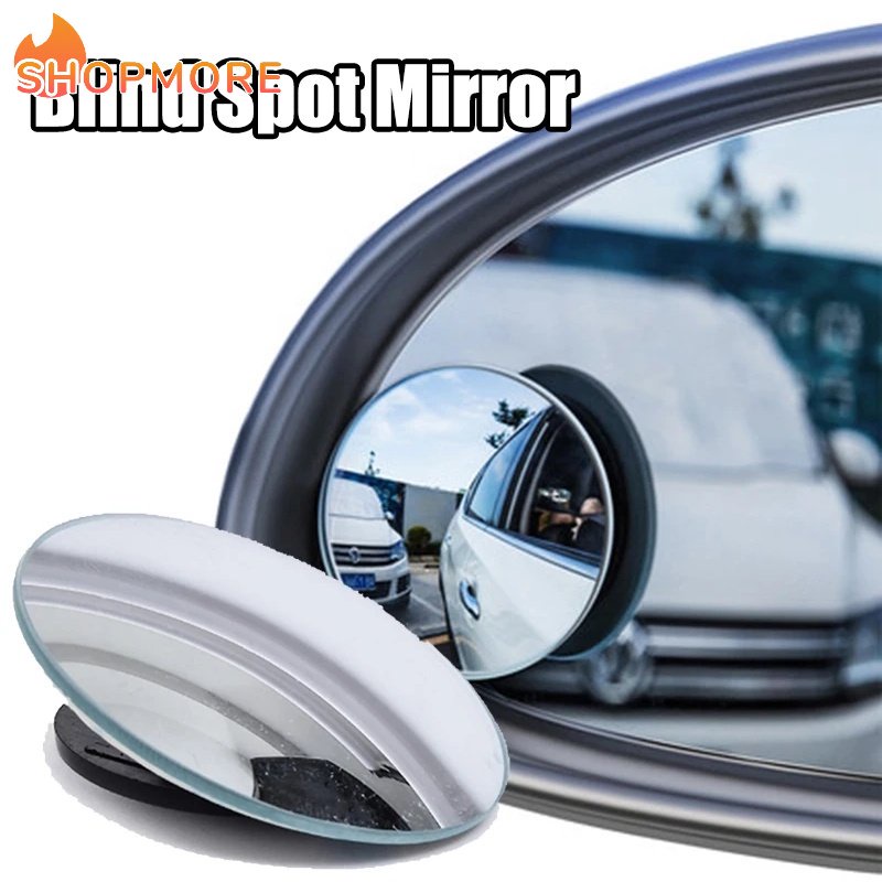 Gương Chiếu Hậu Tròn Góc Rộng Điều Chỉnh Được Điểm Mù Màu Bạc Cho Xe Hơi