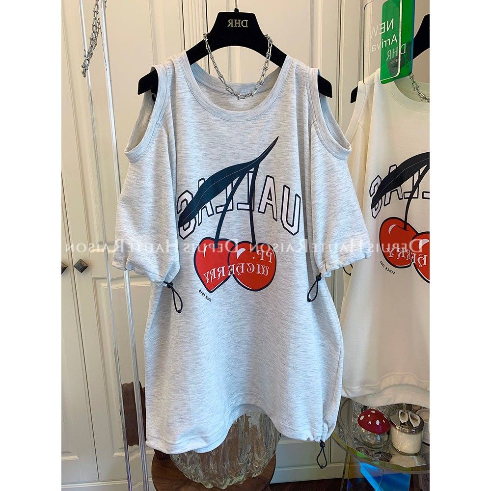 Áo Thun Nữ Tay Ngắn Hở Vai Mùa Hè Phong Cách Hong Kong