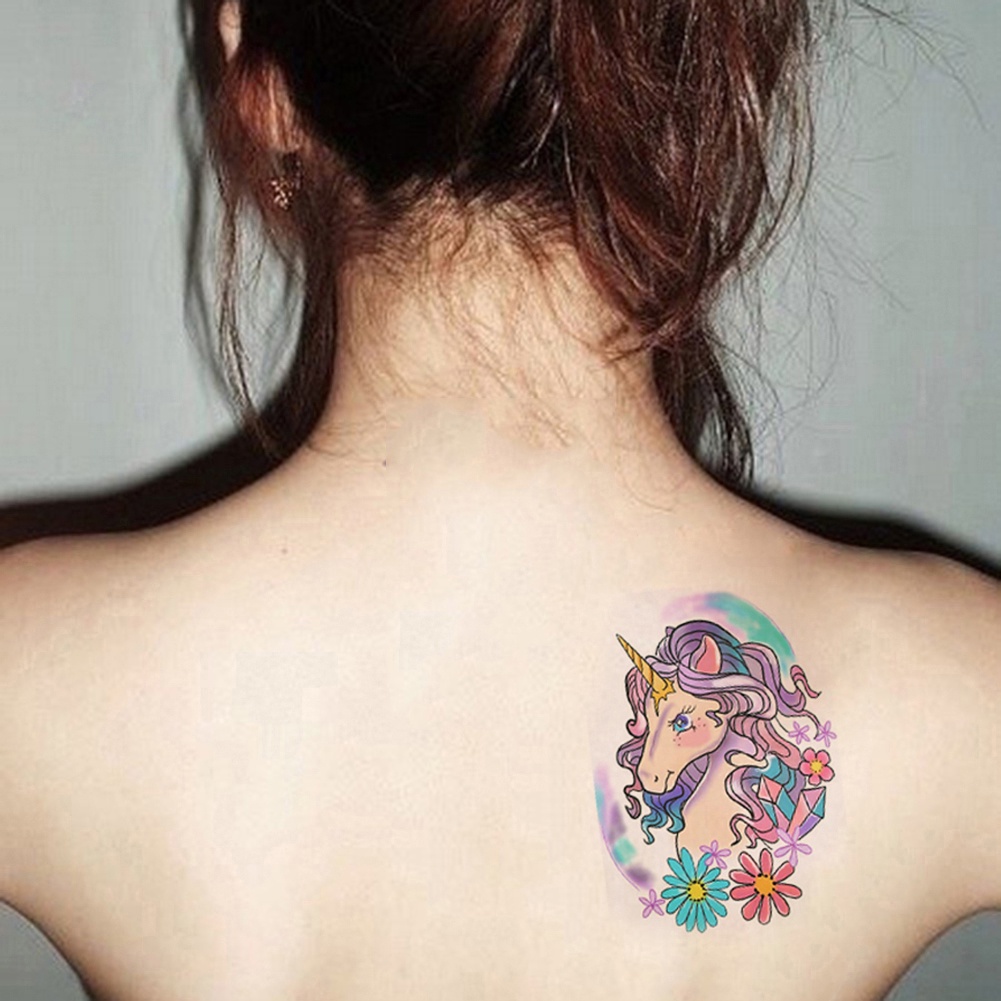 Hình Xăm Dán Tạm Thời Hình Kỳ Lân Chống Nước Có Thể Tháo Rời