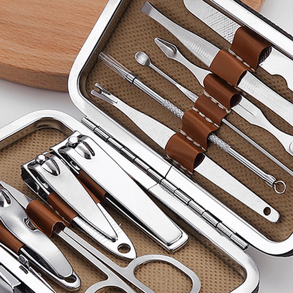 Bộ 10 Dụng Cụ Chăm Sóc Móng Bằng Thép Không Gỉ Tiện Dụng