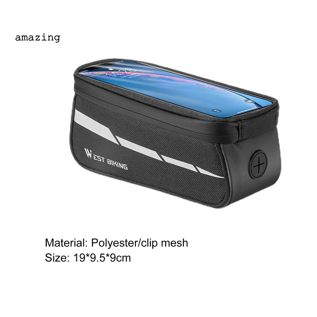 Túi Đựng Đồ Hai Dây Kéo Phía Trước Xe Đạp Phản Quang Bằng Thép Không Gỉ