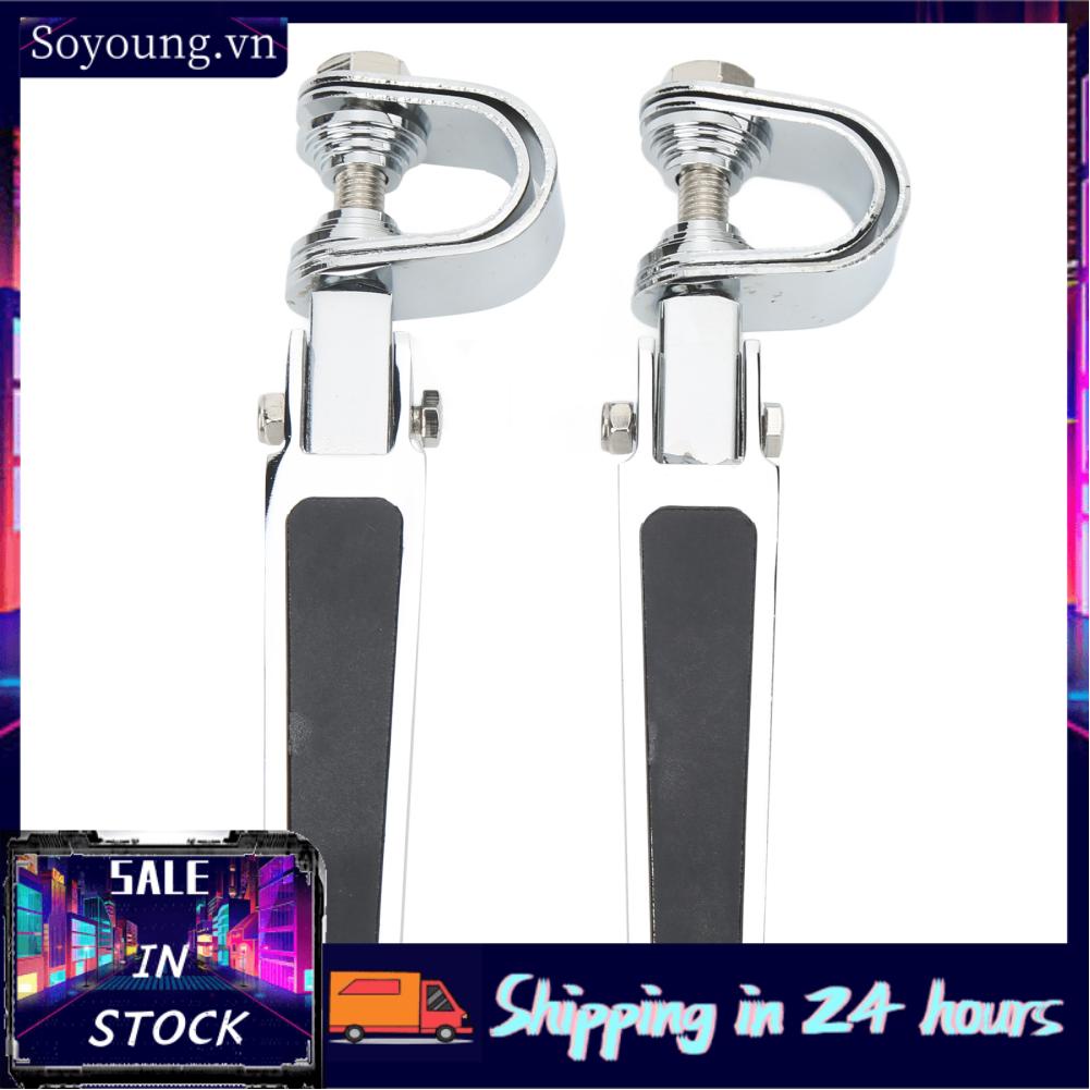 Soyoung Engine Guard Foot Pedals  2PCS U Clamp Foot Pegs Ergonomic Comfortable Riding  for Motorcycle Street Bike with 1in ‑ 1‑1/4in Highway Bar