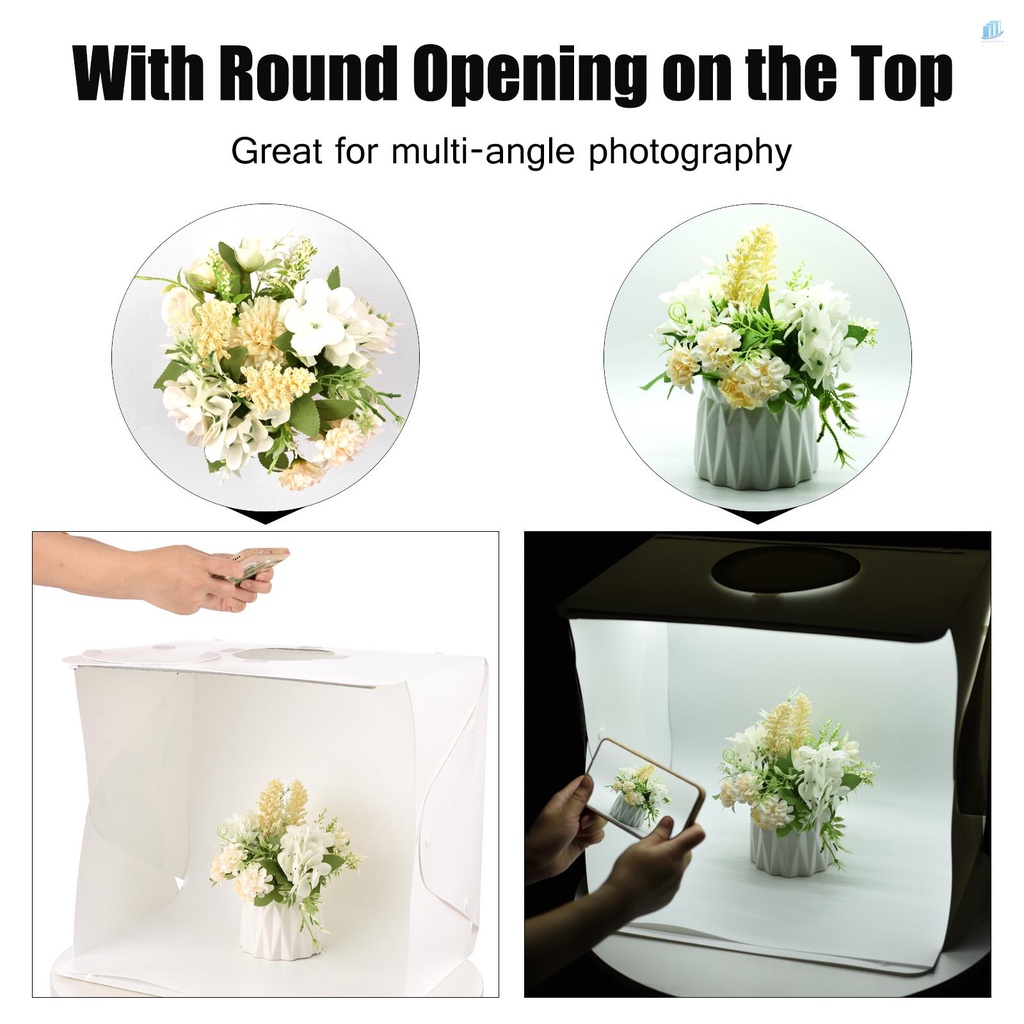 Hộp Đèn Chụp Ảnh Mini Andoer 40cm / 15.7inch 10W 5500K Với 6 Màu Có Kẹp Gắn Điện Thoại / Máy Tính Để Bàn