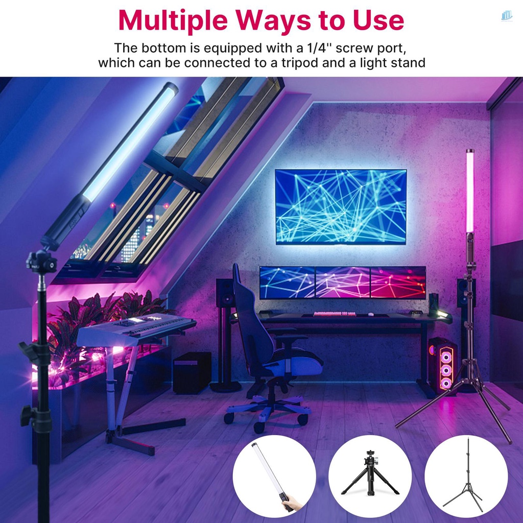 Gậy Đèn LED Video Ulanzi VL119 RGB 2500K-9000K 20 Hiệu Ứng Ánh Sáng Tích Hợp Pin Chuyên Dụng Hỗ Trợ Live Stream