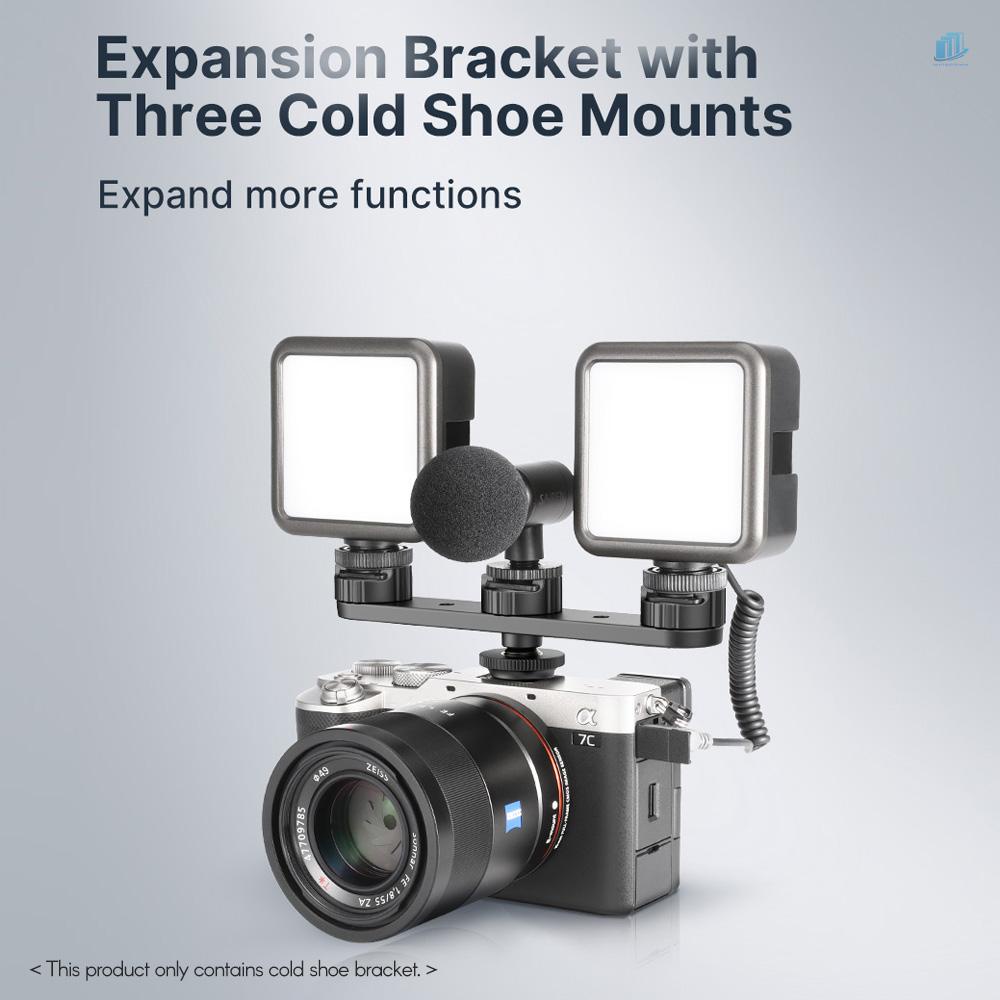 Giá Đỡ Mở Rộng Giày Lạnh Ulanzi PT-23 Với 3 Ngàm Gắn 1800° Đèn LED Kèm Micro Có Thể Xoay Được Tiện Dụng