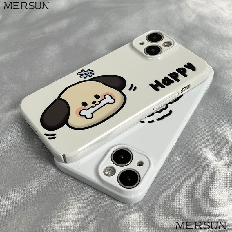 Ốp Điện Thoại Cứng Hình Chú Chó Trắng Đầu To Cho Iphone 8 / 11 7 xs 14pro max 13 / 12 / VJGM