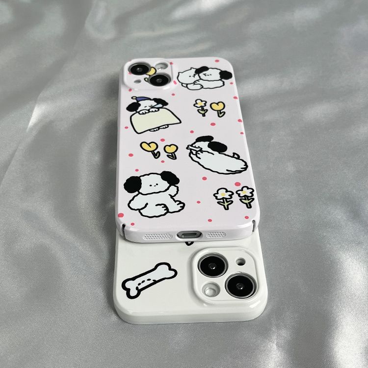 Ốp Điện Thoại Cứng + Phim Dán Bảo Vệ Toàn Diện Họa Tiết Cún Con Dễ Thương Cho iPhone1213 811xs xriphone14pro / YD3F 7