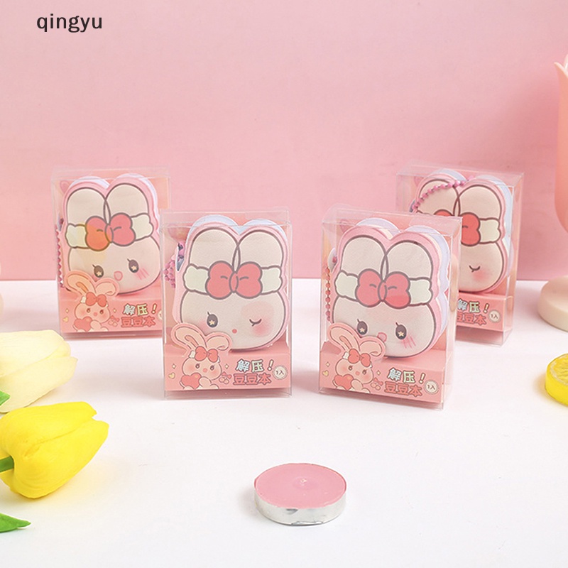Set 80 Tờ Giấy Dán Ghi Chú Mềm Mại Họa Tiết Thỏ Hoạt Hình Sáng Tạo Giúp Giảm Căng Thẳng