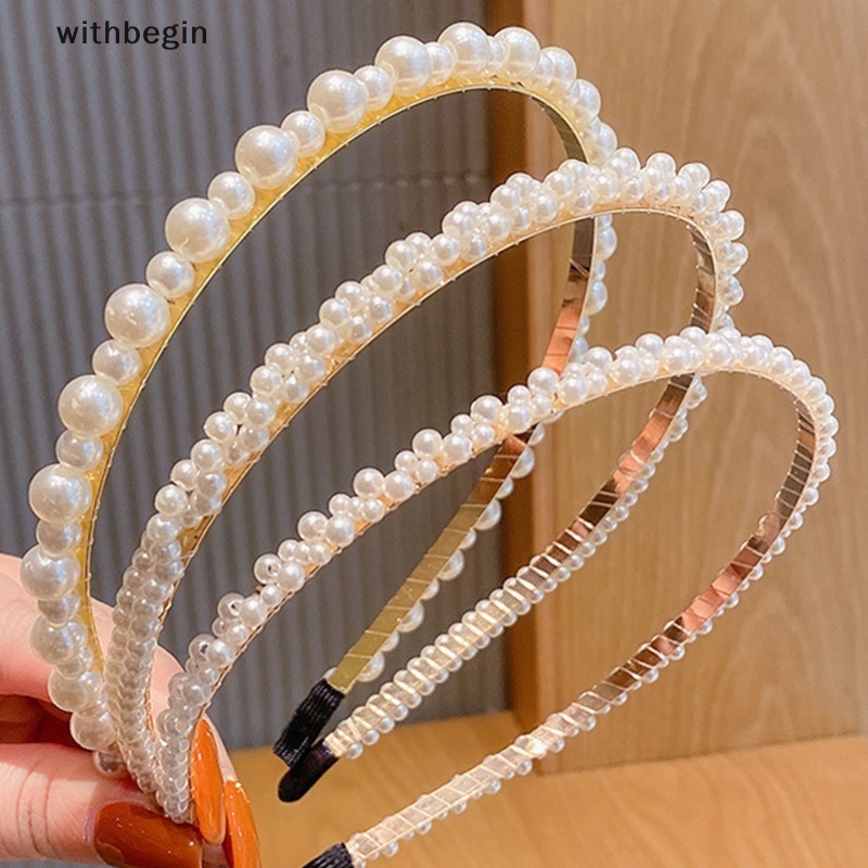 Băng Đô Cài Tóc Đính Hạt Ngọc Trai Đơn Giản Thời Trang Cho Nữ