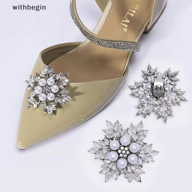 1 Cặp Kẹp Đính Đá Trang Trí Giày Cao Gót DIY Thanh Lịch Cho Cô Dâu