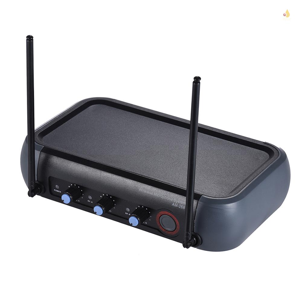 Hệ Thống Micro Cầm Tay Không Dây VHF Hai Kênh 6.35mm Kèm Chức Năng Echo 2 Micro Và 1 Bộ Nhận Âm Thanh 6.35mm Dùng Để Hát Karaoke Tiệc Tùng Gia Đình