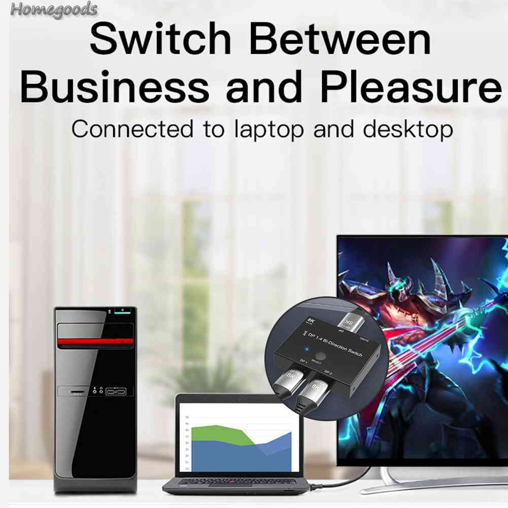 Bộ Chia Cổng DP1.4 8K 2023 1x2 / 2x1 Chất Lượng Cao