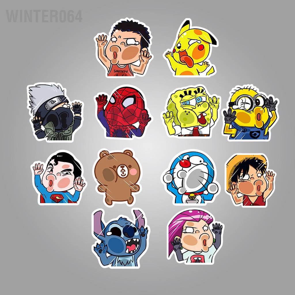 Winter064 Bộ 50 Xe Miếng Dán Trang Trí Chống Nước Đề Can Hoạt Hình Dễ Thương Cho Hành Lý Laptop Đạp