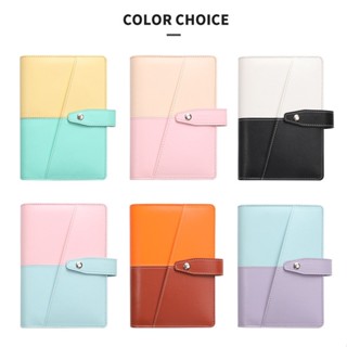 Sổ Tay Đựng Tền Phân Chia Lập Kế Hoạch Chi Tiêu, Sổ Tiết Kiệm Tiền Bìa Da Pu Khóa Bấm, Vân Sọc Ngang, Kèm 12 Túi Zip